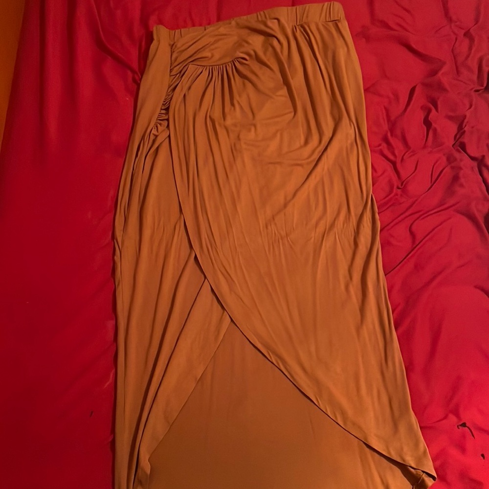 Plus High Waist Ruched Asymmetrical Hem Skirt